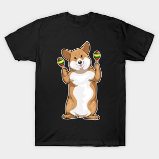 Corgi Musician Maracas Music T-Shirt